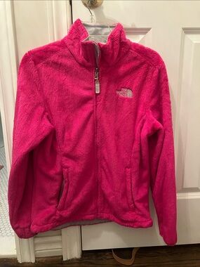 The North Face Womens Fuzzy Full-Zip Jacket in Hot Pink